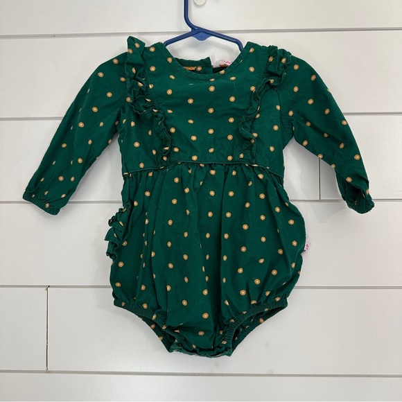 Ruffle Butts Other - Ruffle Butts 12-18 Months Long Sleeve Bubble Romper Green